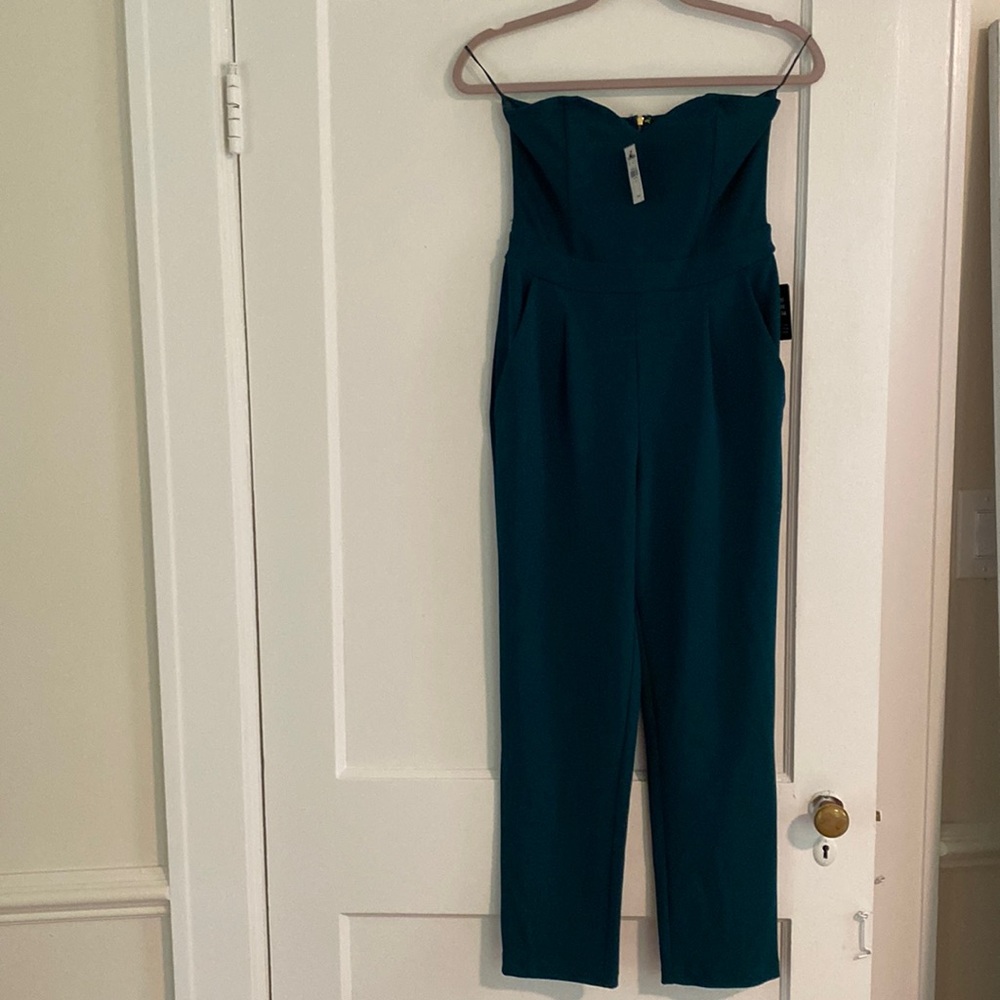 NWT Express Green Strapless Jumpsuit Size 2